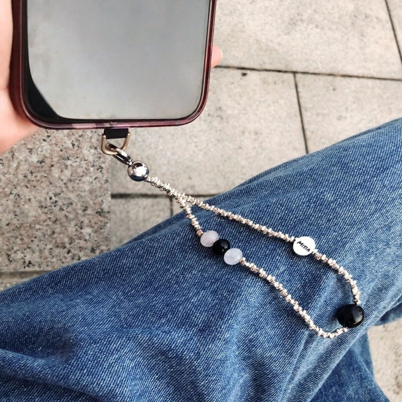 【MISIA】Phone Charm 天然水晶礦石手機吊飾-365純銀三石 - 吊飾/掛飾 - 水晶 