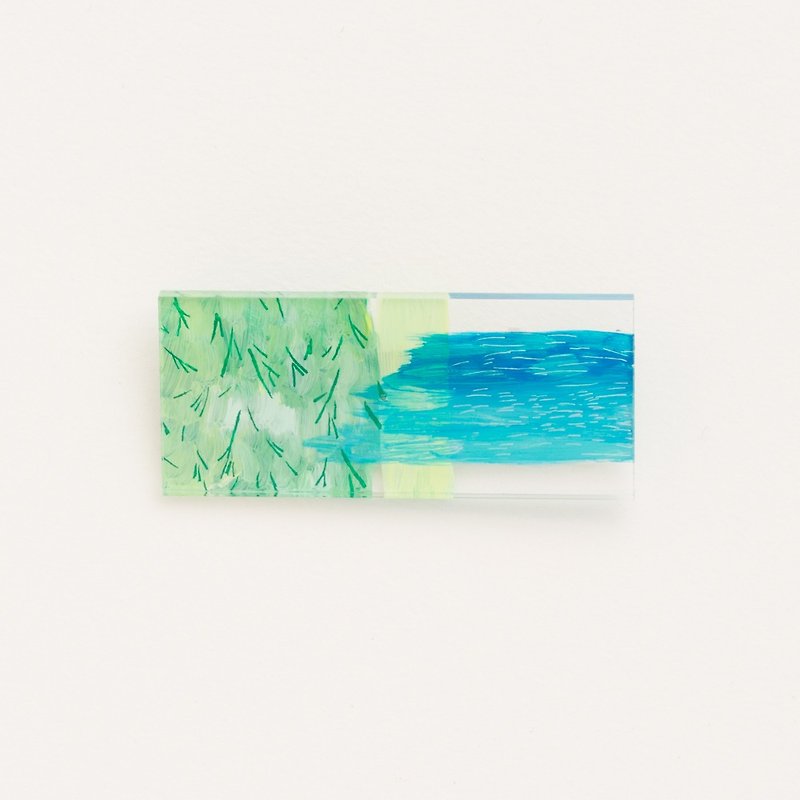 Picture of brooch [square] - Brooches - Acrylic Blue