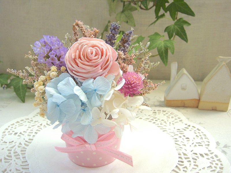 ✿Masako✿ me ♡ 妳 rose lavender cream little cake eternal flower dried flower gift Valentine's Day limited - Plants - Plants & Flowers Pink