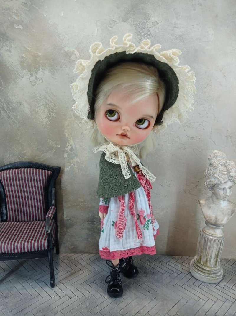 ผ้าฝ้าย/ผ้าลินิน ของเล่นเด็ก สีเขียว - Dress for Blythe Outfit for Blythe doll Clothes for Blythe Obitsu24