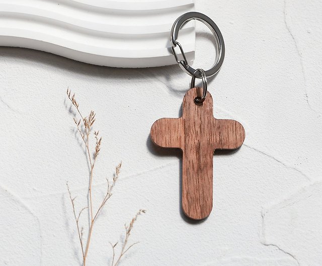 Wooden Cross Keychain - Walnut Wood - Shop HIS CROSS STORE Keychains -  Pinkoi