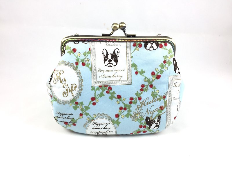 The powder blue palace law fight meets the mouth gold bag / camera bag / cosmetic bag / sundries bag - Toiletry Bags & Pouches - Cotton & Hemp Blue