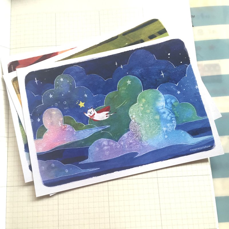 (森森秀 original postcard) chasing stars - การ์ด/โปสการ์ด - กระดาษ 