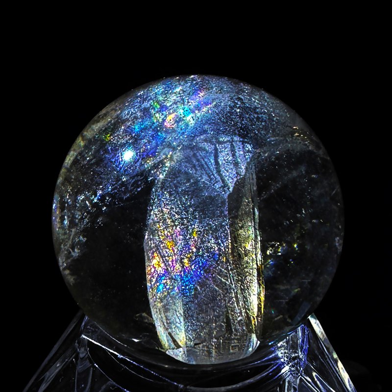 Collectible rainbow light crystal medium clear crystal high quality rare crystal ball crystal relics - Necklaces - Crystal Multicolor