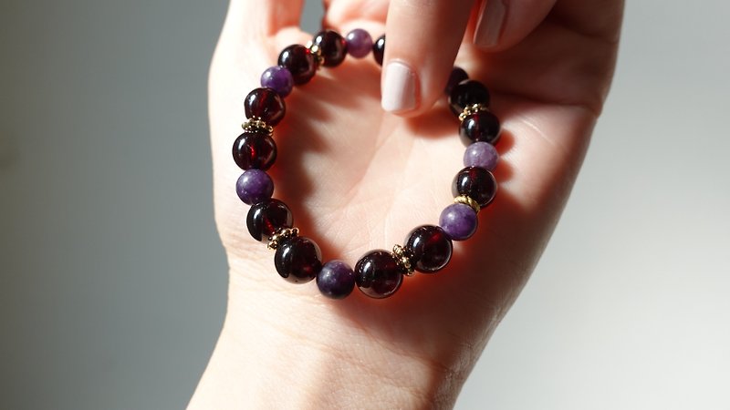 Stone ×Purple Seal [Design] Natural Crystal Design Bracelet - Bracelets - Crystal Purple