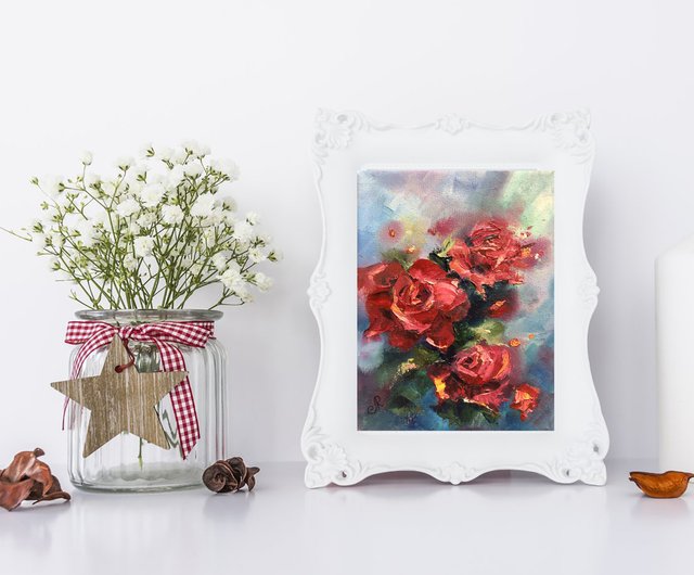 花の油絵 オリジナルのバラの絵 - ショップ ArtLolitaRos