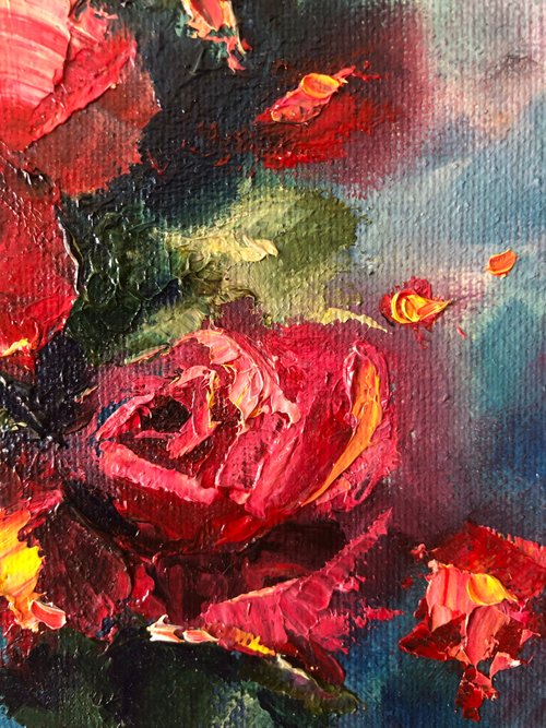 花の絵画 オリジナル油絵 バラの絵画 - ショップ AboutART