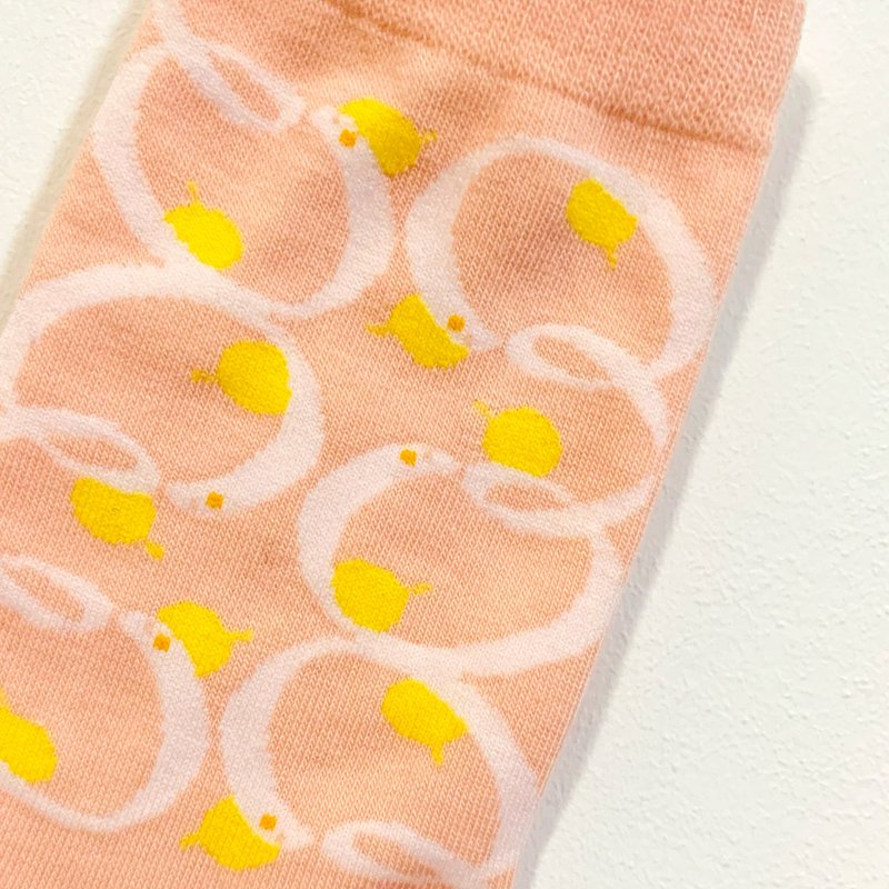 Xiaolong safe socks for the Year of the Snake limited edition [Xiaolong New Year's Eve] exchange gifts - Socks - Cotton & Hemp Pink