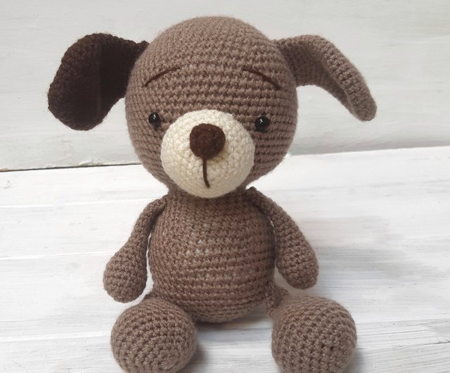 Hand Crochet Funny Dog Stuffed Toys Animals Knit Amigurumi Gift
