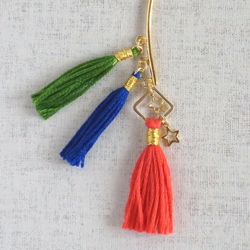original tassel earhook "vivid" - Earrings & Clip-ons - Thread Red