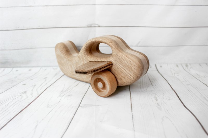 wood airplane toy - wooden toys for 1 2 3 4 year old, montessori toys, boy toys - 寶寶/兒童玩具/玩偶 - 木頭 咖啡色