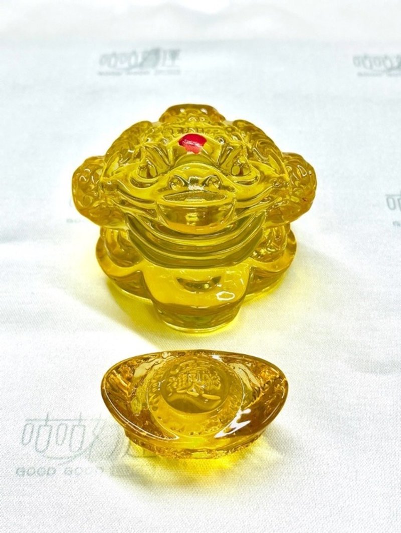 Wealth, biting money, golden toad containing consecration, attracting wealth and luck, attracting performance, gathering wealth, bringing luck, biting money - Items for Display - Other Materials 