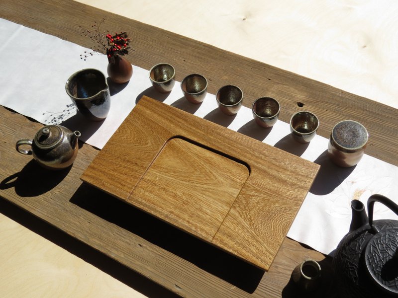 HO MOOD deconstruction series - handmade log tea tray - Coasters - Wood Brown