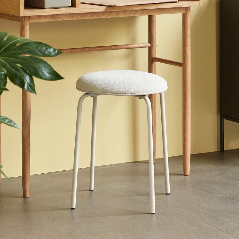 【Hübsch】－021316 Nordic style simple off-white chair stool dining chair round stool - Chairs & Sofas - Other Metals Gray