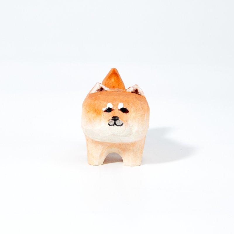 Mame 柴犬小木雕 - 擺飾/家飾品 - 木頭 橘色