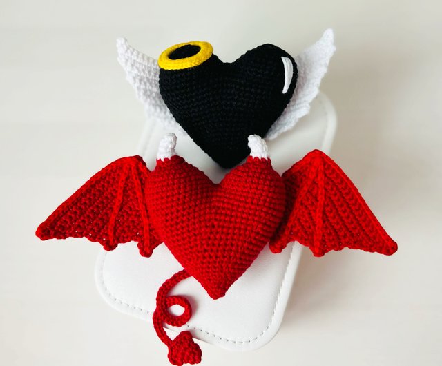 デジタル】かぎ針編みのハート模様、あみぐるみのハート模様、かぎ針