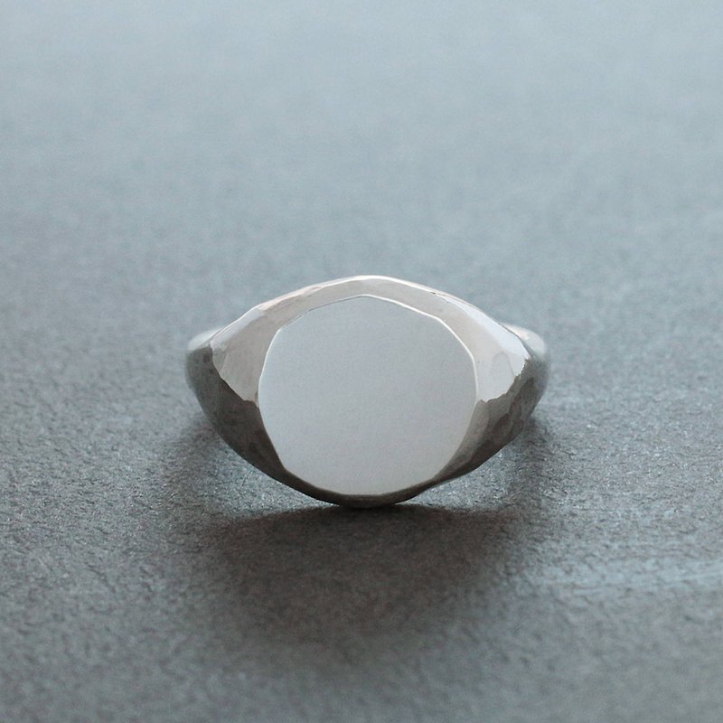Faceted Signet Ring - 04 - General Rings - Other Metals Silver