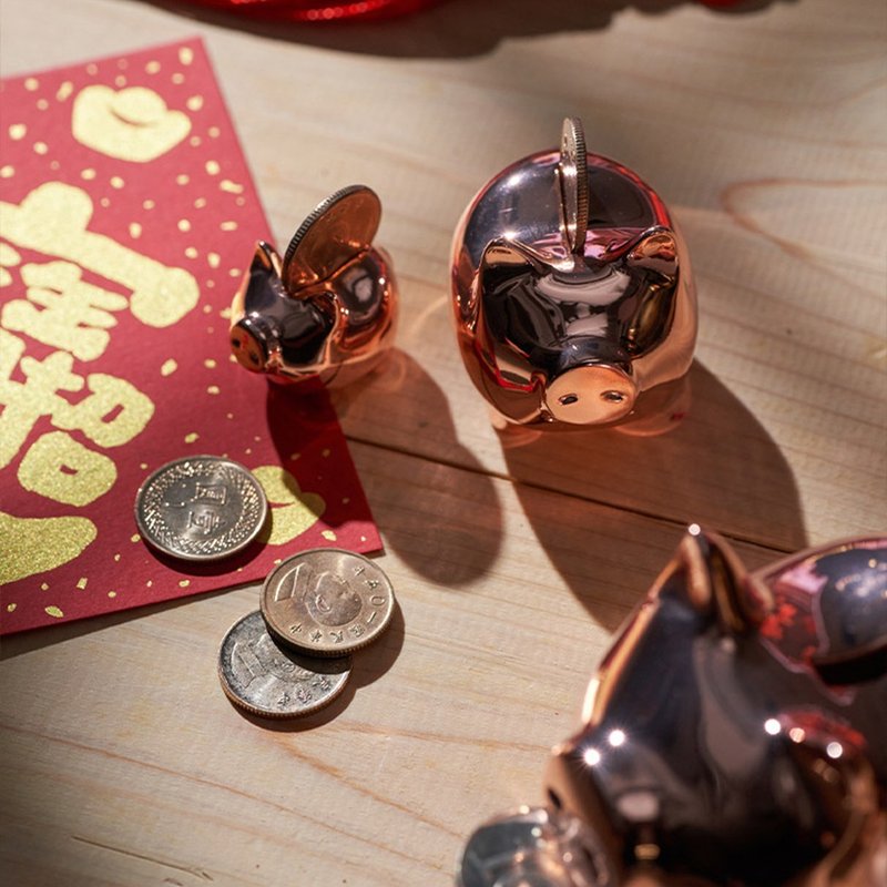 GOLDENPIG | 招財金豬 伍 玫瑰金 - 擺飾/家飾品 - 貴金屬 粉紅色