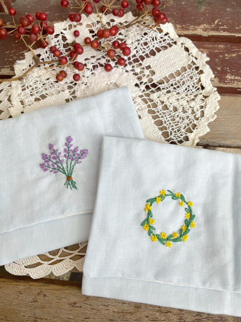 【好日手作】【體驗】【兩人成行】二紗收納袋刺繡課程/母親節禮 - 編織/羊毛氈/縫紉 - 棉．麻 