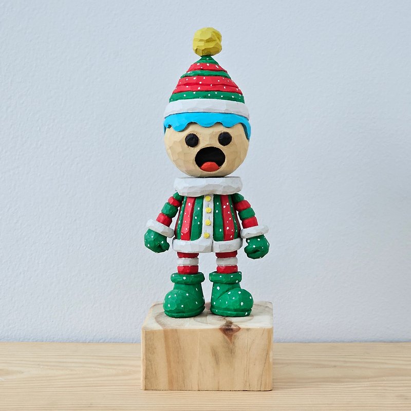 クリスマスマントウ（木彫り） - 人形・フィギュア - 木製 