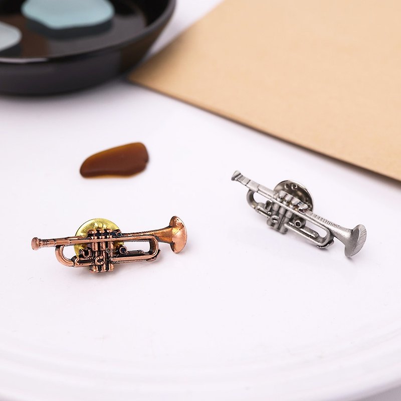 MD Mini Instrument Pin Trumpet Trumpet - ที่ห้อยกุญแจ - โลหะ สีทอง