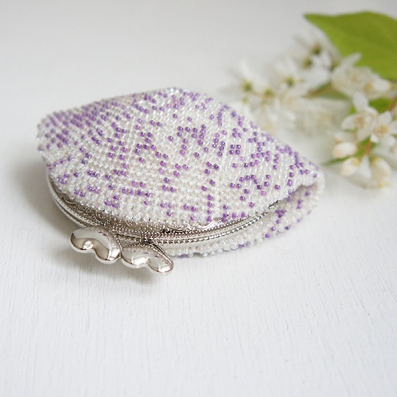 Ba-ba handmade Seedbeads crochet coinpurse No.658 - Wallets - Other Materials Purple