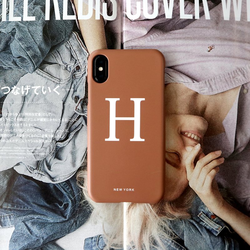 Caramel Coffee H Letter Phone Case - Phone Cases - Other Materials Brown