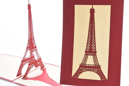 3D藝風館 3D手工經典巴黎鐵塔立體卡片