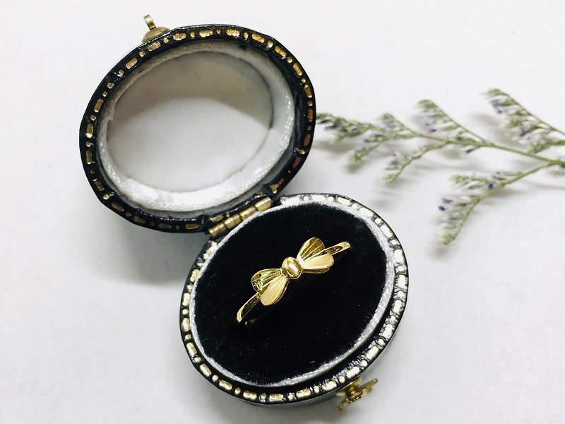 [Asian Gold Jewelry] Small Bow - Gold Ring - แหวนทั่วไป - ทอง 24 เค 