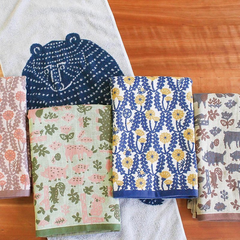Japan Imabari Hartwell-Dandelion Small Square Towel (34*35) - Blankets & Throws - Cotton & Hemp Multicolor