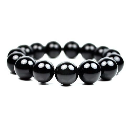 正佳珠寶 Gemsrich Jewelry 【正佳珠寶】黑曜石 單眼黑耀石 避邪黑曜石手珠 14mm