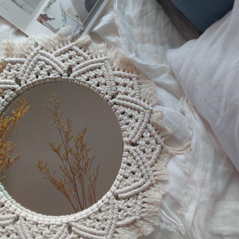 macrame  法式編織圓鏡 - 其他 - 棉．麻 