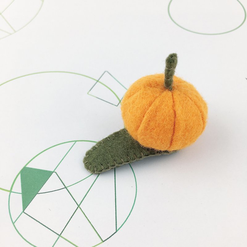 Pumpkin three-dimensional hairpin(Orange color) - Hair Accessories - Acrylic Orange