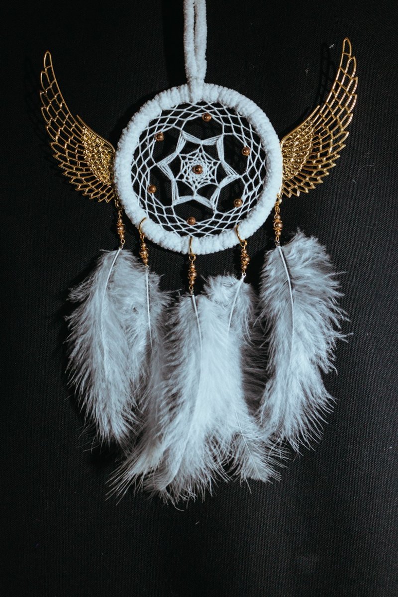 純手工捕夢網 Handmade Dreamcatcher－【白天使】 - 裝飾/擺設  - 棉．麻 白色