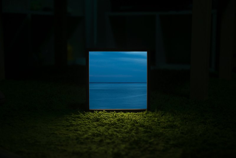 Lighto光印樣  Mini燈箱  心裡的平靜(aPo) - 相框/畫框 - 木頭 藍色