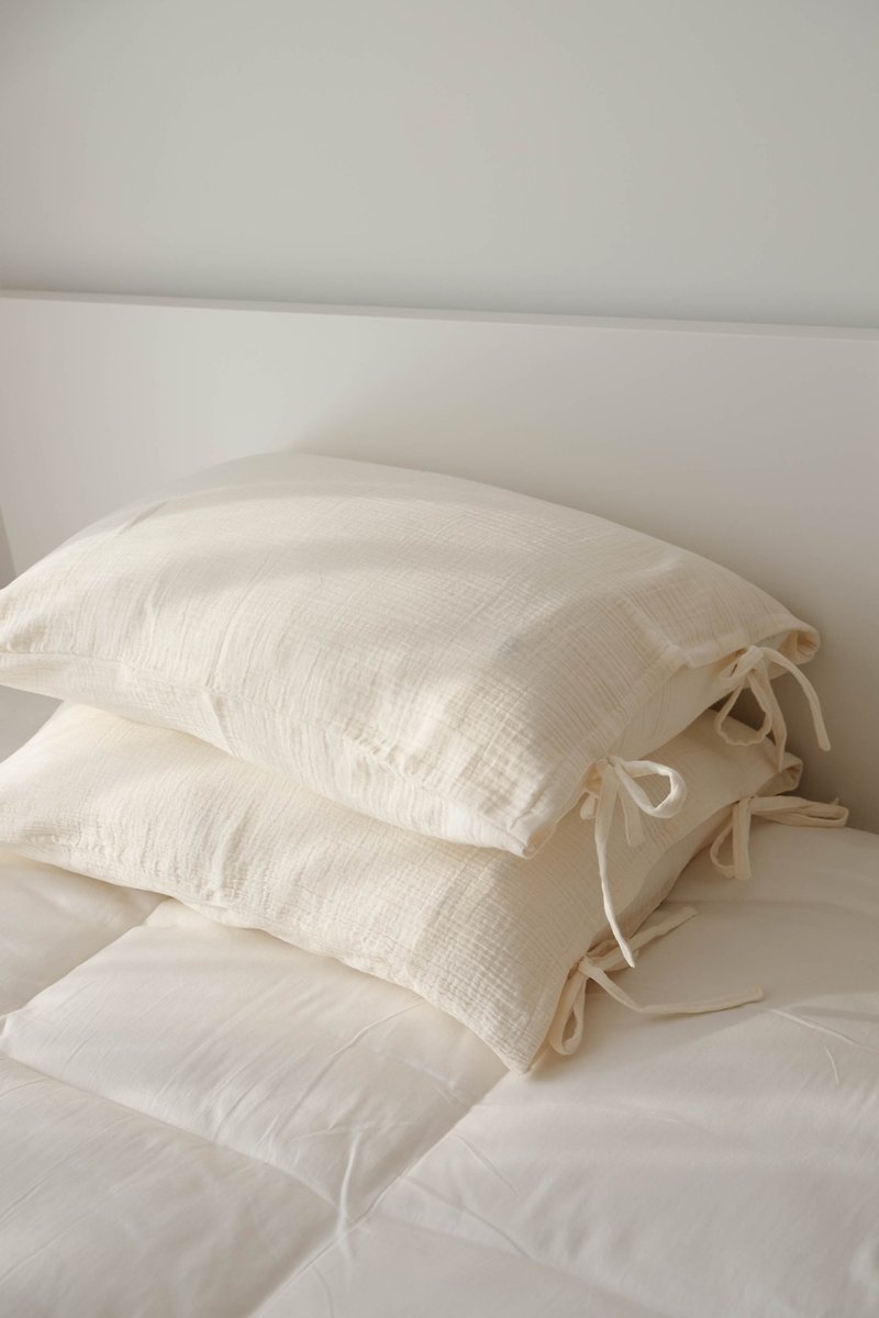 Cotton gauze pillowcase - 床包/寢具 - 棉．麻 