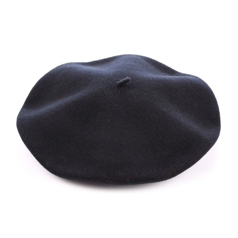 西班牙ELOSEGUI 女DAME貝雷帽EL_DAME19003天鵝絨黑 - 帽子 - 羊毛 