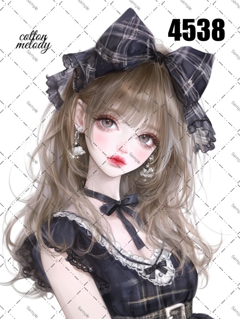 original sticker no.4538 人物ステッカー オリジナルステッカー オリジナル人物ステッカー 装飾ステッカー cotton melody - 貼紙 - 紙 