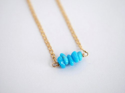 14KGF Sleeping beauty turquoise necklace