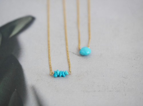 14KGF Sleeping beauty turquoise necklace