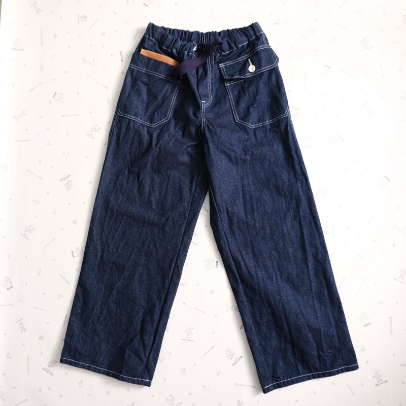 Indigo denim pants - กางเกงขายาว - ผ้าฝ้าย/ผ้าลินิน สีน้ำเงิน