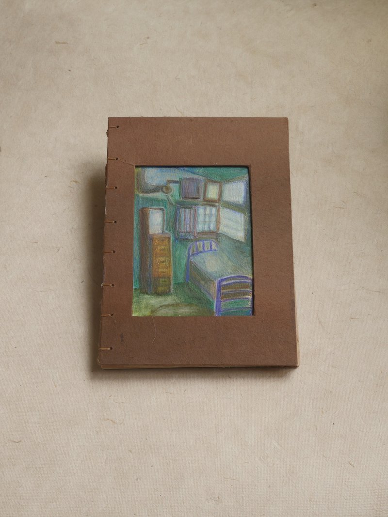 手工書/手工繪畫筆記本/手工裝訂/日記本 - 筆記本/手帳 - 紙 咖啡色