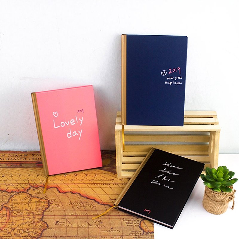 B6/32K 2019 Hardcover Zhou Zhi+Note/Week Plan/Handbook/Diary Handwritten-Modern - Notebooks & Journals - Paper Multicolor
