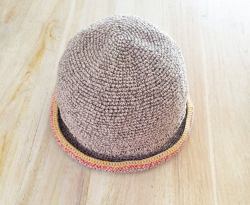 Summer の Shito ★ brown braid dome cap - Hats & Caps - Cotton & Hemp Brown
