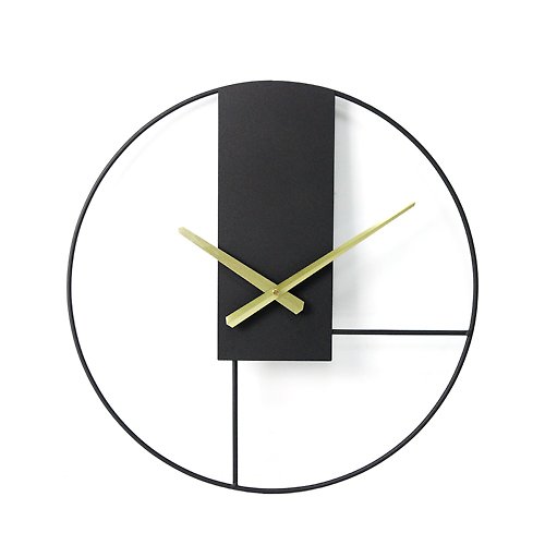 iINDOORS英倫家居 鐵製設計時鐘 蒙德里黑 43cm 仿鏽處理烤漆 靜音機芯 鐵藝鐘