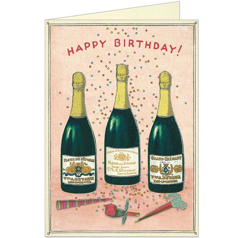 Cavallini & Co.  GREETING CARD 生日卡(大)_香檳 - 卡片/明信片 - 紙 多色