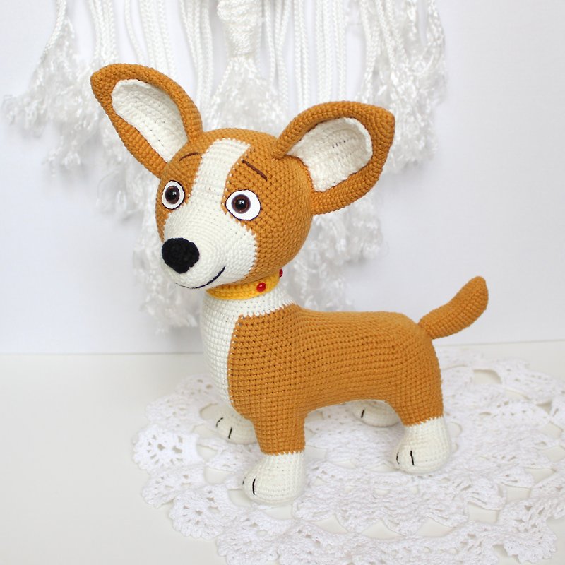 Corgi dog plush Baby shower gift Stuffed amigurumi toy Puppy soft toy - Kids' Toys - Other Materials Brown