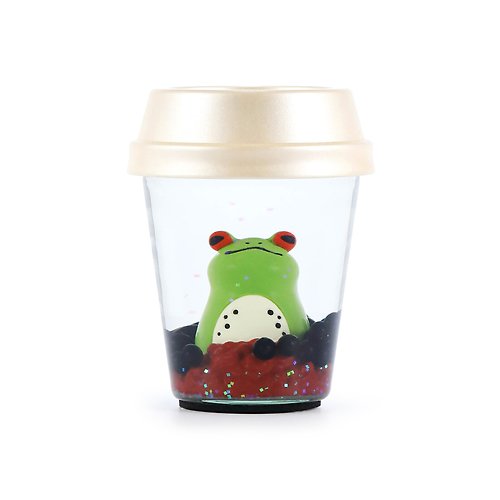 JARLL 讚爾藝術 台灣小吃-紅豆藍莫氏樹蛙外帶杯 擺飾生日交換禮物辦公療癒紓壓