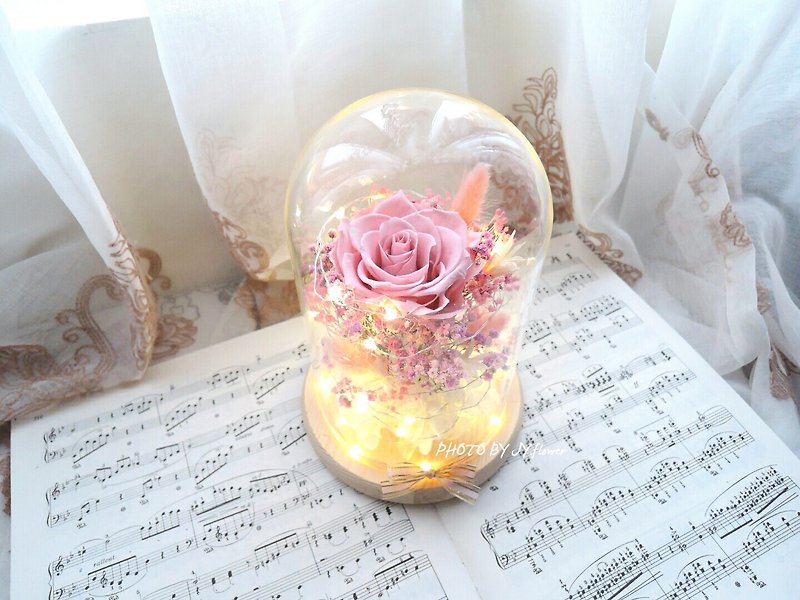 [Pink Love Dream] Everlasting Flower / No Flower Night Light / Valentine's Day Gift - โคมไฟ - พืช/ดอกไม้ สึชมพู
