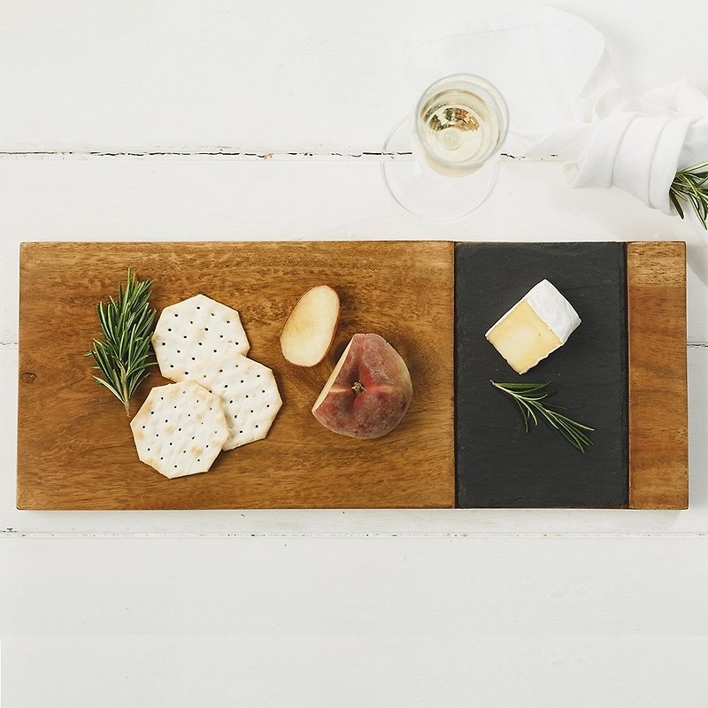 British Selbrae House solid wood slate mixed style cutting board/dining board/display board-spot - Cookware - Wood Brown